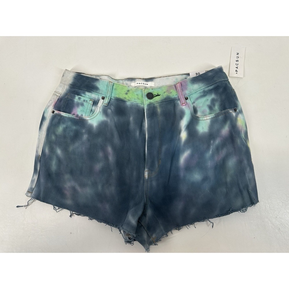 PacSun High Rise Festival Shorts Cutoff Tie Dye Size 30‎ NWT